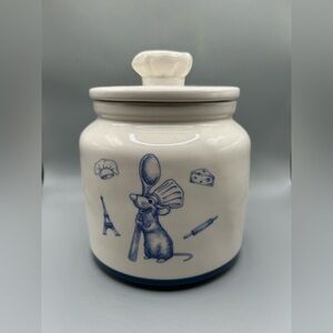 Rae Dunn Disney Pixar Ratatouille ANYONE CAN COOK Canister Chef Hat Handle NEW